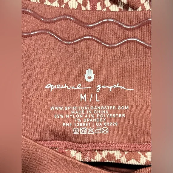 SPIRITUAL GANGSTER ATHENA JACQUARD SEAMLESS CROP TANK & LEGGINGS 2pc Set - Picture 14 of 15